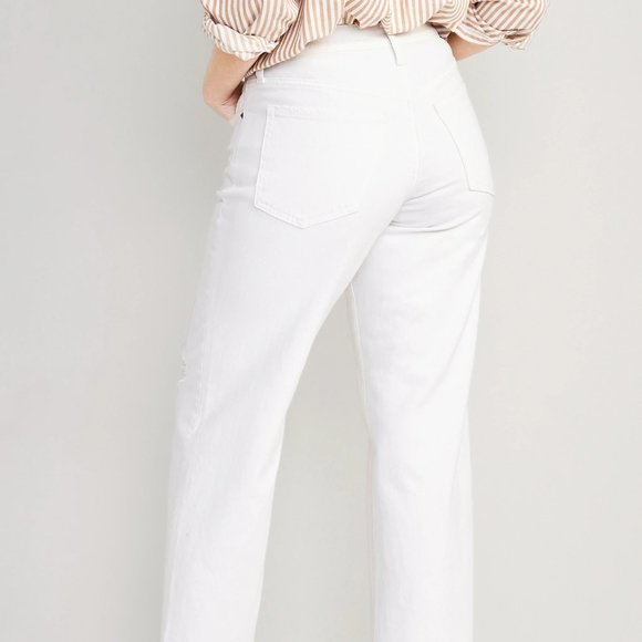 High-Waisted Loose Ripped White Jeans - Picture 5 of 5